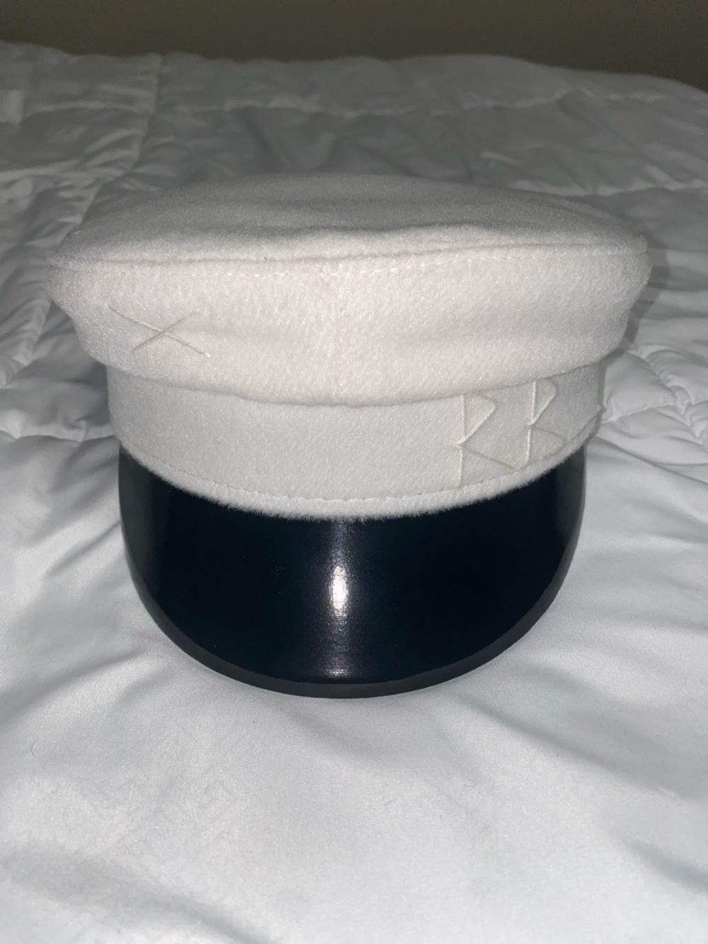 Womens White Baker Boy Cap - Stylish Wool Blend Hat